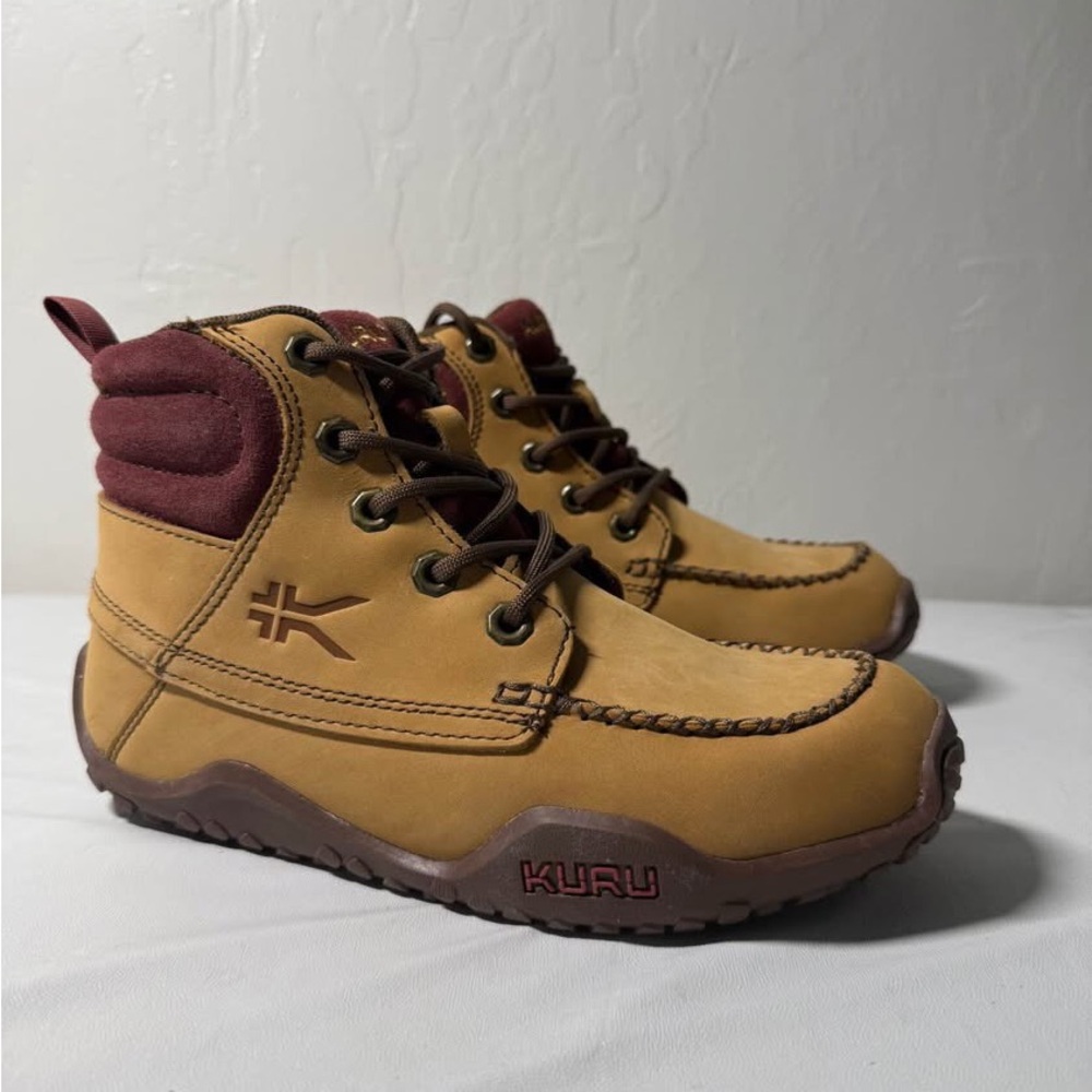 KURU Kids Tan and Maroon Boots